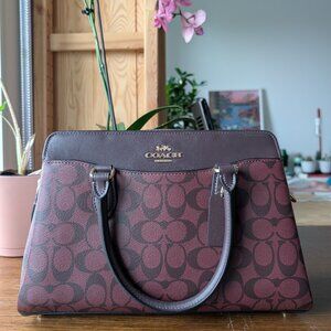 Coach Darcie Large Carryall in Oxblood Multi Signature Canvas